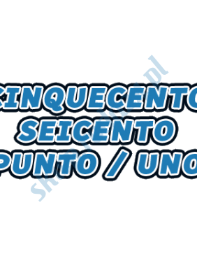 Cinquecento / Seicento / Punto / Uno