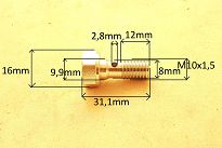 Śruba hamulca M10x1,5x31,1 z dziurą - 2