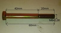 Śruba M   6x   60 sześciokąt 5.8 126p NPG - 2