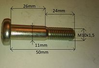 Śruba M 10 x 1,5 x 50 8.8 okrągła Ford - 2