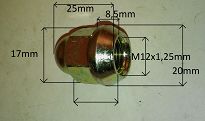 Nakrętka koła 12 x 1,25 kl. 17 stożek kryta Matiz - 3