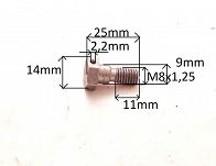 Śruba M  8 x 1,25 x 19,5  Żuk, Nysa - 2