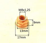 Nakrętka  M  8 x 1,25 z kołnierzem ukł. wydech. PN - 2