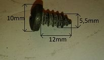 Wkręt  5,5 x 12,0 walcowy wspornika zderzaka 126p - 2