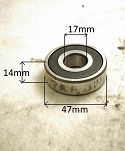 Łożysko   6303 2RS prądnicy, alternatora Koyo - 2