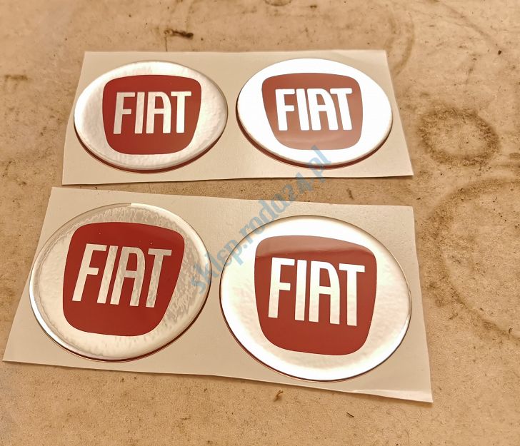 Emblemat 108/70 na kołpaki czerwony FIAT