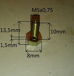 Śruba M   5x   10 linki gazu z nakr. 126p, FSO - 2