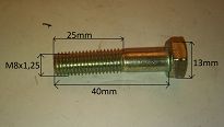 Śruba M   8x   40 sześciokąt 126p, FSO, PN  8,8 - 2