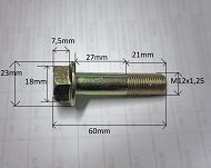 Śruba M12 x 1,25 x 48 10,9 zwrotnicy Lublin - 2