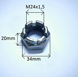 Nakrętka  M24 x 1,5 x 20 piasty Syrena, Żuk przód - 2